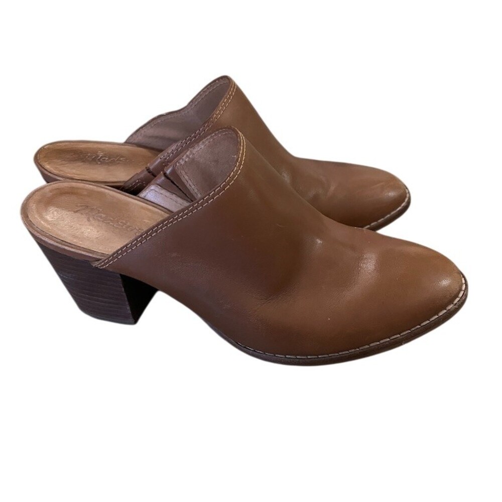 Madewell Harper Mule Womens Size 7 Brown Slip-On Block Heel Clogs
